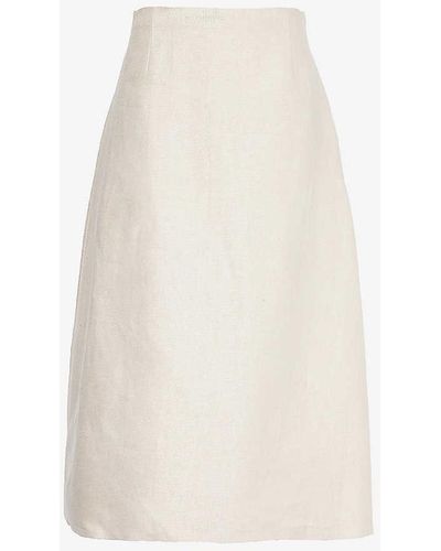 Theory A-line Darted Linen Maxi Skirt - White