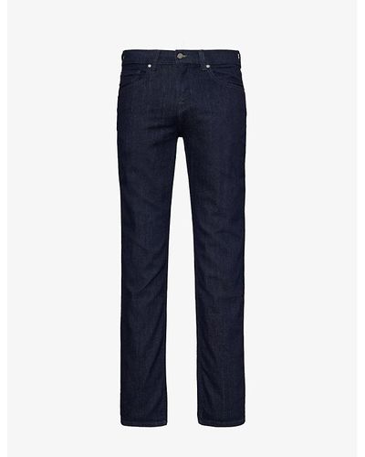 7 For All Mankind Slimmy Executive Straight-leg Mid-rise Stretch Denim-blend Jeans - Blue