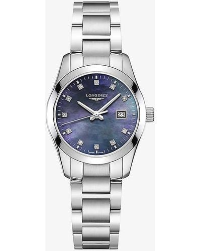 Longines L22864886 Conquest Classic Stainless-steel Quartz Watch - Black