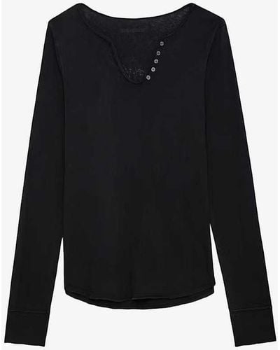 Zadig & Voltaire Skull-motif Long-sleeve Cotton T-shirt - Black