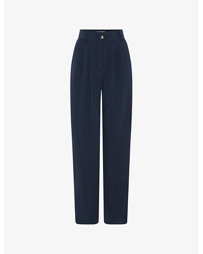 OMNES Vy Cinnamon Straight-leg Relaxed-fit Stretch-woven Pants - Blue