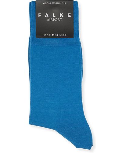 FALKE Utical Airport Logo-print Stretch-wool Blend Socks - Blue