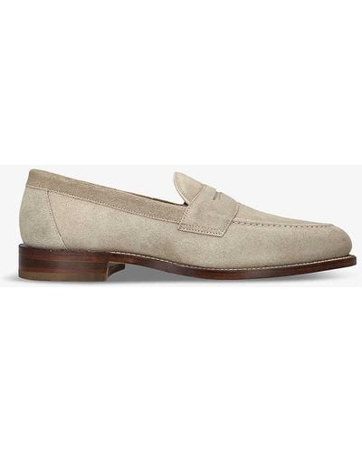 Loake Imperial Suede Penny Loafers - White