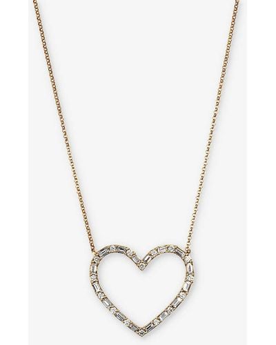 Roxanne First Heart 14ct Yellow-gold And 0.93ct Diamond Necklace - White