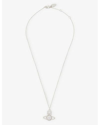 Vivienne Westwood Norabelle Brass And Cubic Zirconia Necklace - White