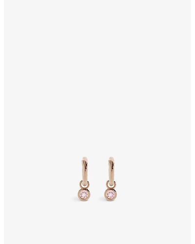 Monica Vinader 18ct Rose Gold-plated Vermeil Sterling Silver And Tourmaline huggie Earrings - Pink