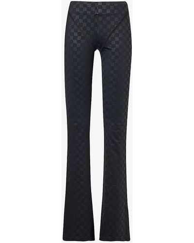 MISBHV Flared High-rise Stretch-woven Trousers - Blue