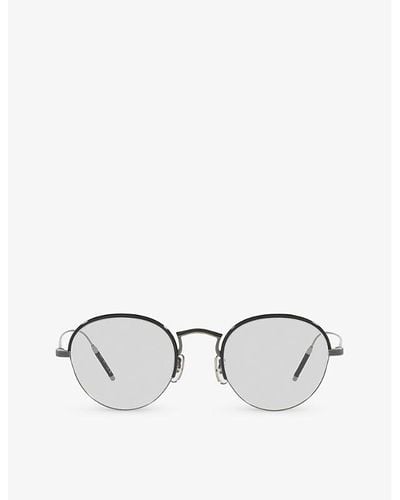Oliver Peoples Ov1290t Round-frame Metal Optical Glasses - Metallic