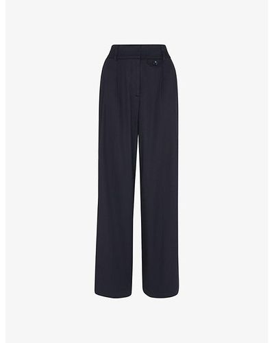 Whistles Tess Long-length Relaxed-fit Woven Pants - Blue