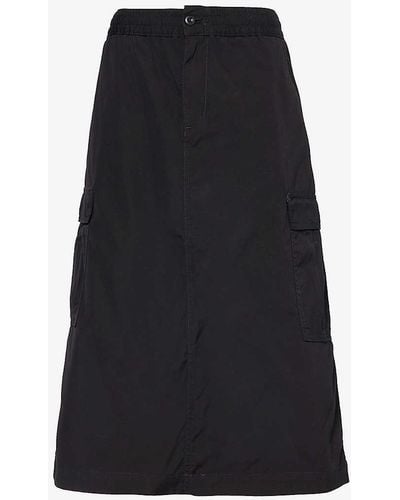 Carhartt Jet Slip-pocket Cotton Midi Skirt - Black