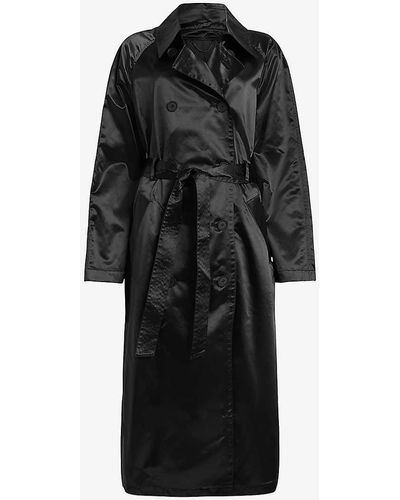 AllSaints Elltee Toni Double-breasted Woven Trench Coat - Black