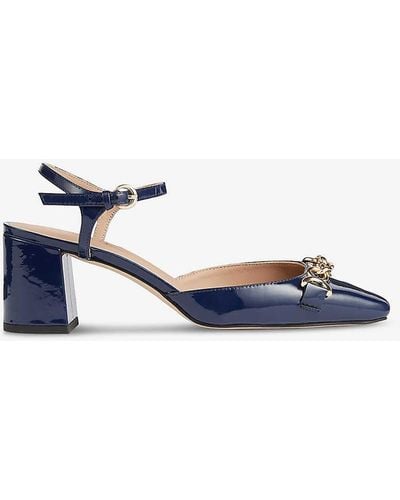 LK Bennett Mindy Snaffle-hardware Patent-leather Court Shoes - Blue