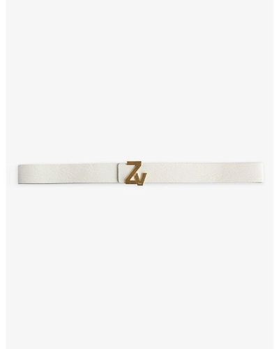 Zadig & Voltaire Logo-buckle Leather Belt - White