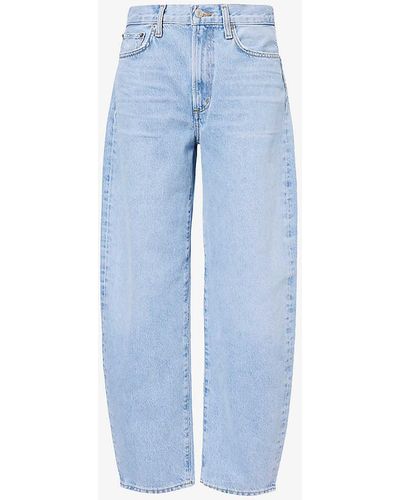 Agolde Balloon Barrel-leg High-rise Recycled-cotton Jeans - Blue