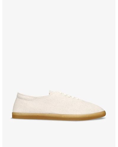The Row Sam Round-toe Canvas Low-top Sneakers - Natural