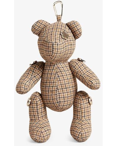 Ted Baker Romilly Check-detail Woven Bear Keyring - Brown