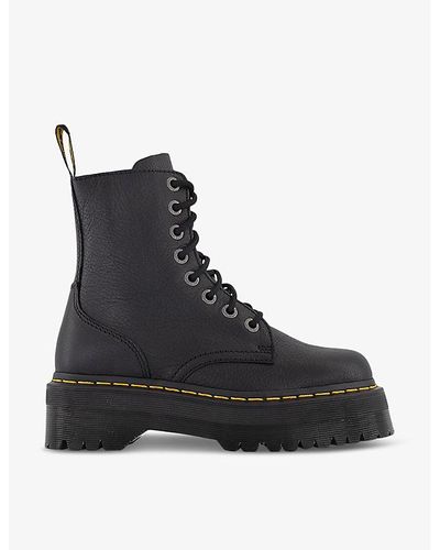 Dr. Martens Jadon Iii Platform-sole Lace-up Leather Boots - Black