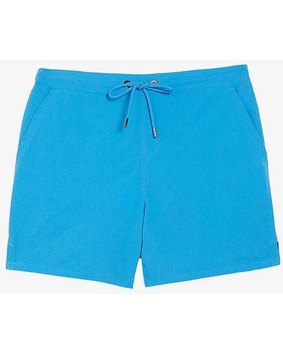Ted Baker Colne Textured-weave Woven Swim Shorts - Blue