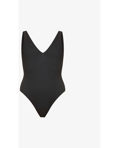 Seafolly Sea Dive V-neck Swimsuit - Black