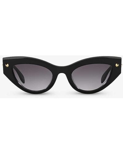 Alexander McQueen Am0407s Cat-eye Acetate Sunglasses - Black