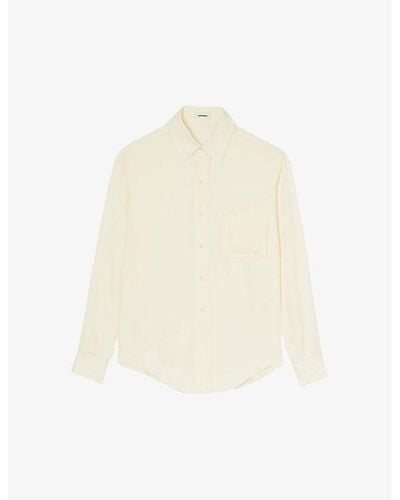 Sandro Patch-pocket Relaxed-fit Woven Shirt X - White