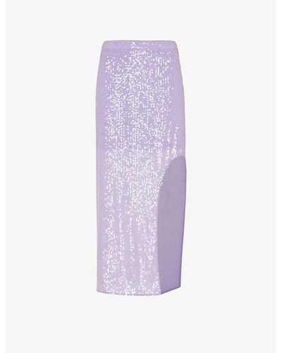 Whistles Lio Split-hem Sequin-embellished Midi Skirt - Purple
