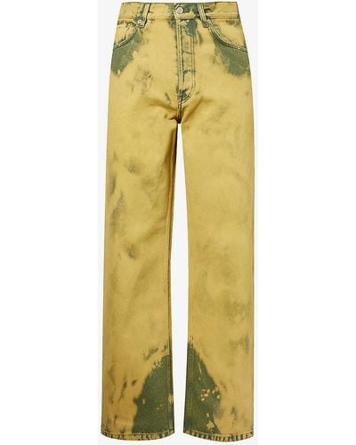 Dries Van Noten Washed Wide-leg Relaxed-fit Jeans - Yellow