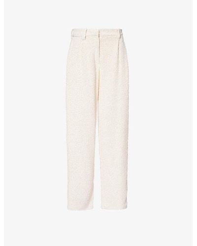 Magda Butrym Wide-leg Mid-rise Linen-blend Trousers - White
