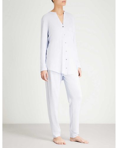 Hanro Pure Essence Cotton-jersey Pyjama Set - White