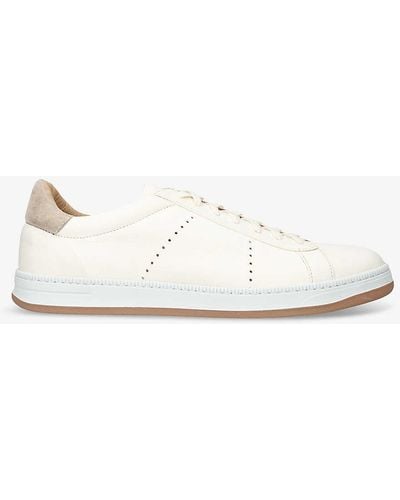 Eleventy Chunky-sole Contrast-trim Leather Low-top Trainers - White