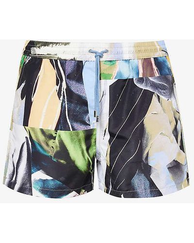 Paul Smith Graphic-print Recycled Polyester-blend Swim Short - Blue