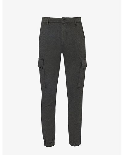 7 For All Mankind Cargo Chino Tapered-leg Stretch Woven-blend Trouser - Gray