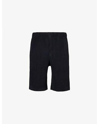 Homme Plissé Issey Miyake May Pleated Knitted Shorts - Black