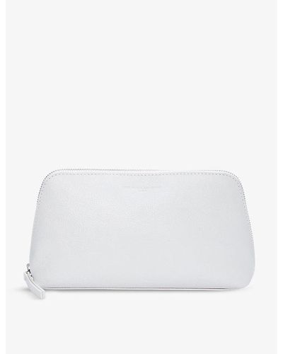 The White Company The Company Logo-embossed Leather Make-up Bag - White