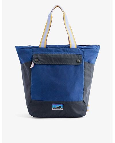 Patagonia 50th Anniversary Brand-patch Waxed-canvas Tote Bag - Blue