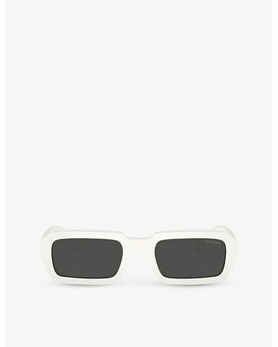 Prada Pr A12s Irregular-frame Acetate Sunglasses - White