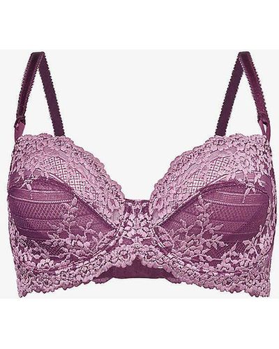 Wacoal Embrace Lace Stretch-lace Balcony Bra - Purple