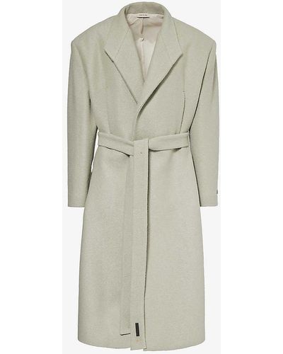 Fear Of God Tie-fastened Relaxed-fit Wool Overcoat - White