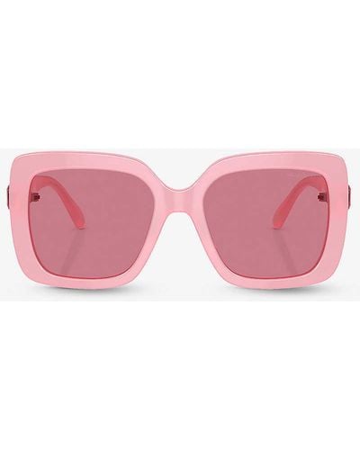 Swarovski Sk6001 Square-frame Acetate Sunglasses - Pink
