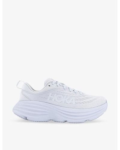 Hoka One One Bondi 8 Lightweight Recycled-polyester-blend Low-top Sneakers - White