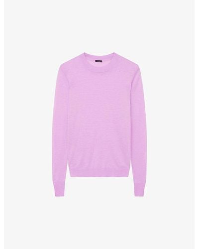 JOSEPH Cashair Round-neck Cashmere Sweater - Pink