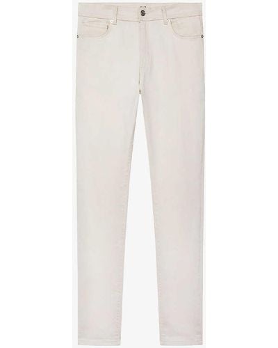 Reiss Santorini Slim-fit Tapered-leg Stretch-cotton Jeans - White