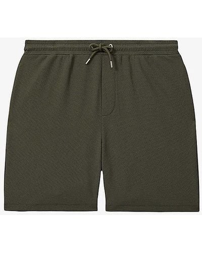 Reiss Amarillo Regular-fit Elasticated-waist Stretch-woven Shorts - Green