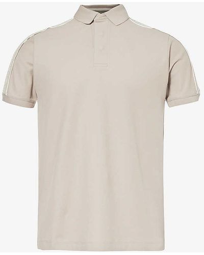 Emporio Armani Brand-tape Regular-fit Cotton Polo Shirt - White