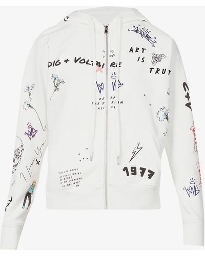 Zadig & Voltaire Spencer Tattoo-print Zip-up Cotton Hoody - Multicolour