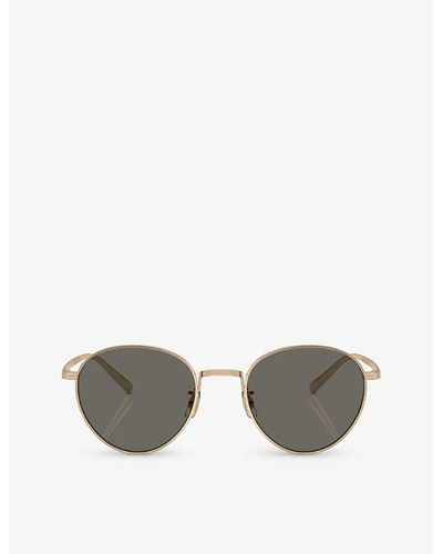 Oliver Peoples Ov1336st Rhydian Round-frame Titanium Sunglasses - Grey