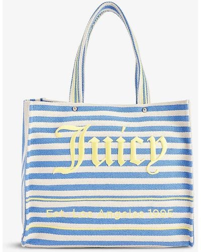 Juicy Couture Branded Twin-handle Cotton-blend Tote Bag - Blue