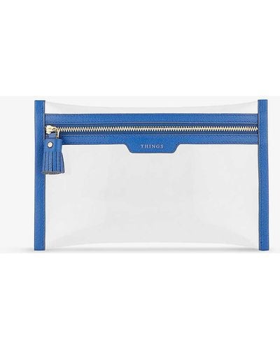 Anya Hindmarch Things Loose-pocket Woven Pouch - Blue