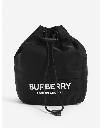 Burberry Black Phoebe Mini Nylon Bucket Bag