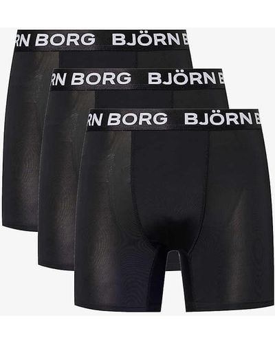 Björn Borg Branded-waistband Stretch Recycled-polyester Boxers Xx - Black